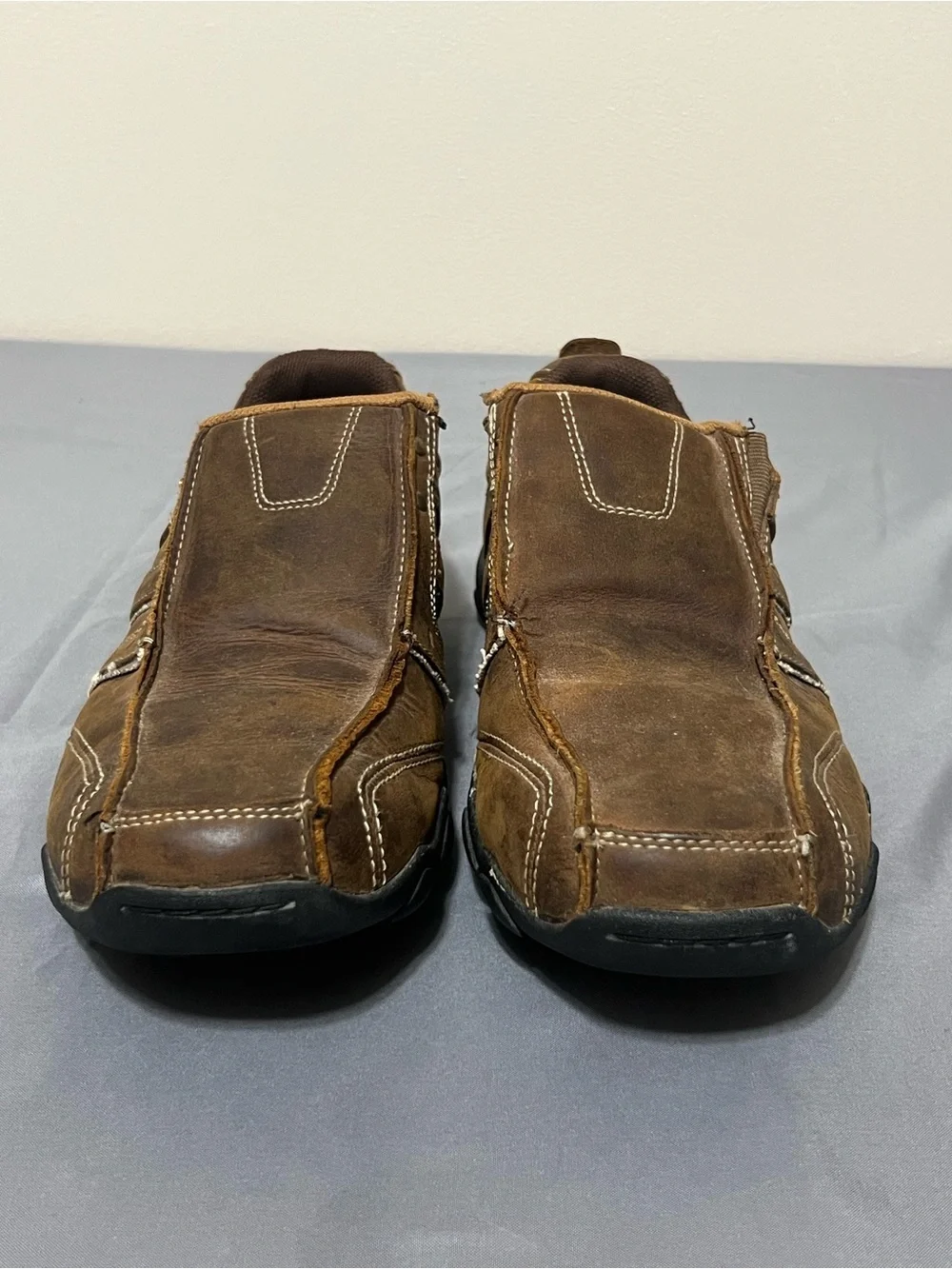 Skechers Diameter Relaxed Fit Men’s Size 9 Brown Leather Slip On Loafers 61779